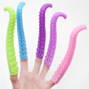 橡胶手指触手鱿鱼章鱼木偶定制新奇超柔软章鱼造型TPR手指玩具
