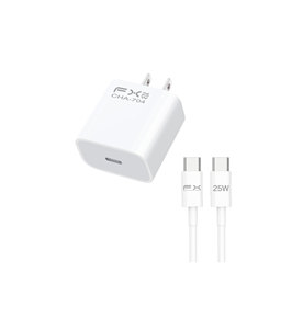 FX 25W PD sạc nhanh Type-C Power Adapter với cáp dữ liệu chúng tôi/EU cắm cho iPhone Máy tính bảng có tính năng PD chức năng CHA-<span class=keywords><strong>704</strong></span>/705 - Product Image 2