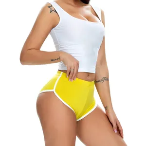 Pantalones Cortos Deportivos para Mujer al por Mayor, Diseño Ajustado, Color Sólido, Banda Elástica, Bragas de Yoga de Secado Rápido, Moda de Verano, Finos para Gimnasio - Product Image 6