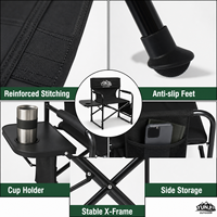 Chaise de camping pliable YUNJU OUTDOOR avec logo personnalisé, table latérale et porte-gobelet