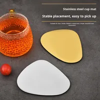 Sous-verre en acier inoxydable écologique, vente en gros d'usine, couleur personnalisée, design moderne et élégant, tapis créatif pour tasses à café et thé