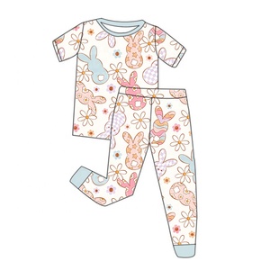 하이 퀄리티 부활절 인쇄 아동 의류 대나무 섬유 편안한 아기 의류 아기 롬퍼 세트 원피스 - Product Image 4