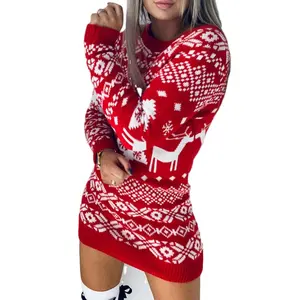 Novelty Christmas Jumpers Custom Knitted Pullover Women Ugly Christmas Sweater