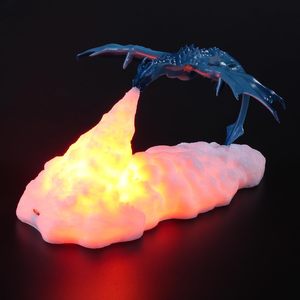<b>Fire</b> Dragon Lamp Light 3D Printed <b>LED</b> Night Light USB Powered Moon Shape Tap Control Kids Room Gift - Product Image 3