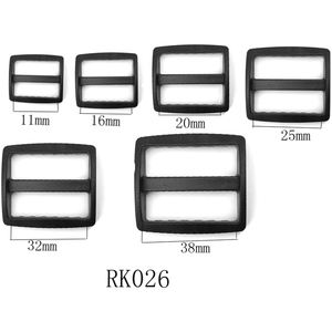 Boucle de réglage rectangulaire/carrée à 3 barres en plastique pour sac d'artisanat en cuir, sangle de ceinture à bandoulière 1-3.8cm - Product Image 2