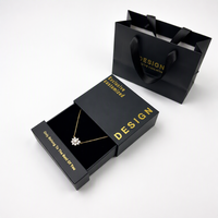 Boîtes cadeaux à tiroir coulissant en carton rigide pour bijoux, avec éponge noire, pour pendentifs et colliers tendance - Grande Vente