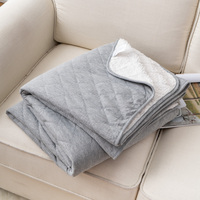 Couverture en Sherpa double face personnalisée pour la maison, 65% coton, 30% polyester, 5% élasthanne, couverture en coton tricoté matelassé