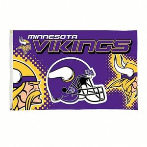 High Quality Polyester Super Bowl Football Teams Design <b>Flag</b> Custom 3x5ft 100% Polyester Minnesota Vikings <b>Flag</b> - Product Image 2
