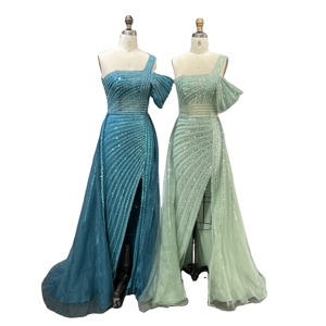 <span class=keywords><strong>Vestidos</strong></span> <span class=keywords><strong>de</strong></span> Noche Elegantes <span class=keywords><strong>de</strong></span> Sirena con Abertura Alta y Un Hombro Descubierto en <span class=keywords><strong>Turquesa</strong></span>, <span class=keywords><strong>Vestidos</strong></span> <span class=keywords><strong>de</strong></span> <span class=keywords><strong>Fiesta</strong></span> <span class=keywords><strong>de</strong></span> Organza con Cuentas <span class=keywords><strong>de</strong></span> Lujo - Product Image 1