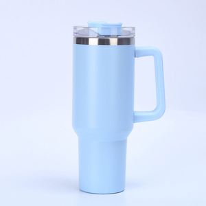 <b>40oz</b> H1.0 <b>Handle</b> Travel Car <b>Tumbler</b> Vacuum Mug Lid Straw Non-Slip Base OEM ODM Custom Color - Product Image 2