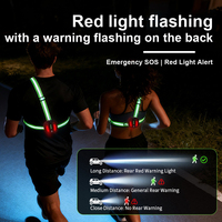 Gilet de sécurité réfléchissant à haute visibilité pour la course à pied, équipement pour la marche nocturne, faisceau réglable, rechargeable, lampe de poitrine pour les sports de plein air