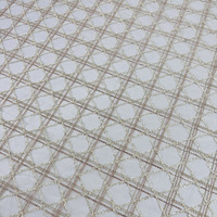 Nappe de table ronde de luxe moderne en tulle texturé à mailles dorées brodées, banquet de luxe