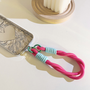 Universal Nylon Cell Phone Strap Accessory Anti-Loss Wrist Strap Short Mobile Phone Lanyard with Telephone Charm Bracelet Patch