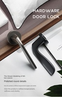 Serrure de porte mécanique à clé de haute qualité, design minimaliste silencieux, poignée de serrure pour porte intérieure en bois