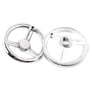 Volant en fonte à bords carrés, chromé, avec gorge de clavette, pour centre d'usinage de tour - Product Image 1