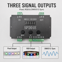 Decodificador DMX512 para Tiras LED RGB, Sincronización Independiente/en Cascada, 3 Botones Ajustables, RGB/RGBW/RGBWW, Cable Simple/Doble, IC DC 5-24V 2000