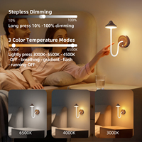 Lampe de nuit à capteur de mouvement magnétique sans fil RGB, lampe murale réglable DIY, rechargeable par USB, lampe de table LED pour chambre à coucher