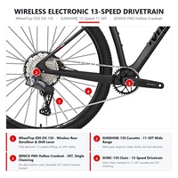 Vélo de montagne TWITTER M5 en fibre de carbone, WheelTop EDS OX-13S sans fil 13 vitesses 29 pouces, cadre rigide, fourche à air, freins à disque hydrauliques