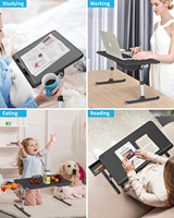 SAIJI Hotsale bureau pour ordinateur portable avec tiroir surface en cuir table d'ordinateur portable pliable et réglable pour lit bureau à domicile