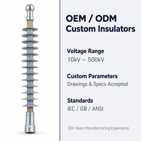 Isolateur de tension composite 36 kV à boucle œillet, haute résistance à l'électricité de fuite aux deux extrémités, pour lignes de traversée de rivières