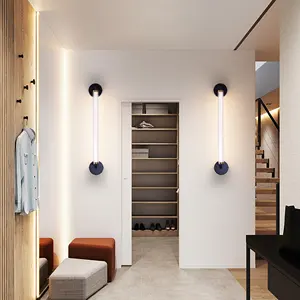 Sala de estar Diseño interior Decorativo Moderno Metal negro Lámpara montada en la pared LED 8W Apliques de pared Lámpara de pared