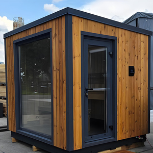 4-6 người ngoài trời Vườn truyền thống vuông đỏ tuyết tùng hơi nước phòng tắm hơi Cottage với hiên nhà - Product Image 2