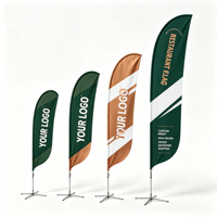 Drapeau à plumes personnalisé ODM pour publicité extérieure, drapeau de plage, accessoire de mât en fibre de verre