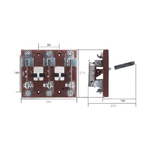 Interrupteur à <span class=keywords><strong>couteau</strong></span> électrique LiKE 225A à un seul contact anti-erreur pour environnement à haute température, sécurité, fusible en laiton - Product Image 2