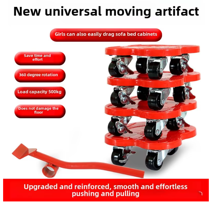 Customizable Portable Four-Wheel Mobile Pulley Tool OEM for Hand Carts Trolleys for Heavy Object Handling Metal Plastic Mobile