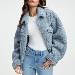 Veste d'hiver en polaire épaisse personnalisée grande taille pour femmes, veste oversize à épaules tombantes, veste de camionneur en peluche, manteau Sherpa pour femmes, vêtements d'extérieur - Product Image 1