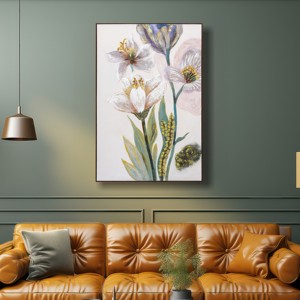 Belle <span class=keywords><strong>peinture</strong></span> florale à l'<span class=keywords><strong>aquarelle</strong></span> encadrée sur toile, décoration murale pour la maison, peintures et arts muraux - Product Image 4