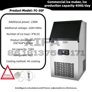 Machine à glaçons commerciale avec panneau solaire, refroidissement par air, 220V, écologique, économie d'énergie, 15kg, pour zones isolées - Product Image 1