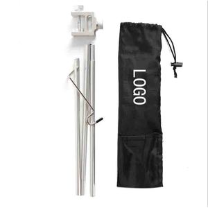 Aluminum Alloy Foldable Portable Outdoor Camping Lamp <b>Stand</b> 96cm Single Arm <b>Desktop</b> Support Pole With Carry Bag - Product Image 1