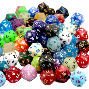 Offre Spéciale – Ensemble de <span class=keywords><strong>dés</strong></span> polyédriques D20 en plastique acrylique personnalisés en usine, <span class=keywords><strong>20</strong></span> mm, pour jeux de société et de rôle – Vente directe usine - Product Image 1