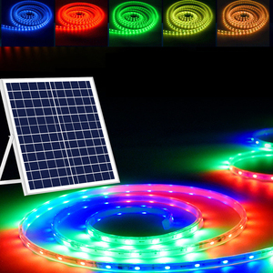 Bandes lumineuses <span class=keywords><strong>LED</strong></span> solaires extérieures étanches pour la décoration de villas, jardins, auvents, éclairage architectural paysager, bandes lumineuses néon RGB - Product Image 3