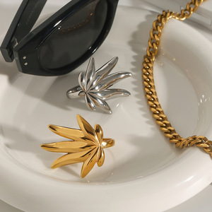 Angel Wings <b>Ring</b> Stainless Steel Adjustable Unisex Jewelry Gift Geometric Shape <b>Plain</b> Design JDR0111023 - Product Image 2