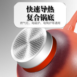 Cindy Coco Clay Die Cast Non Stick Wok Orange Gradient Induction Compatible Easy Cleaning Saute Pan - Product Image 5