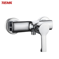 TIEMA-Robinet mitigeur de douche en céramique, en laiton chromé poli, avec motifs de pulvérisation de pause douce et pluie