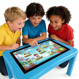 Mesa Interactiva Inteligente Moderna <span class=keywords><strong>de</strong></span> 43 Pulgadas para Niños con Pantalla Táctil Redonda 4K, <span class=keywords><strong>Ludo</strong></span> y Android WiFi Multi-Touch - Product Image 1