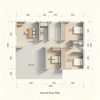 Villa Prefabricada Moderna de Lujo de 2 Pisos y 3 Dormitorios, Casa Residencial Prefabricada con Estructura de Acero Ligero Totalmente Amueblada