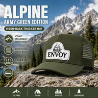 Gorras Trucker Personalizadas con Logotipo, Gorra de 5 Paneles con Malla Trasera y Parche Aplicado para Hombres y Mujeres, para Actividades al Aire Libre, Camping, Trabajo, Estilo Vintage, Negro y Verde