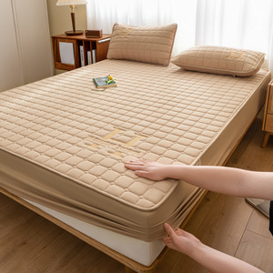 Ensemble <span class=keywords><strong>de</strong></span> bonnets <span class=keywords><strong>de</strong></span> lit 3 pièces en coton soja Broderie H Lavable en machine Couvre-<span class=keywords><strong>matelas</strong></span> en coton entièrement enveloppé - Product Image 6