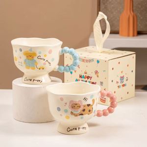 Large Capacity Cartoon Design UV Printed Ceramic <b>Mug</b> Handle Spoon High Temperature Resistant Microwave Safe Personalized - Product Image 1