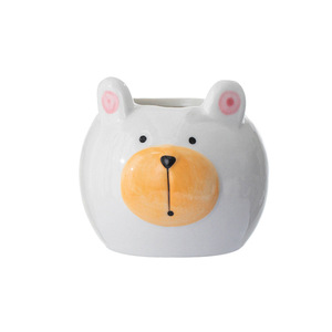 Maceta <span class=keywords><strong>de</strong></span> Cerámica con Diseño <span class=keywords><strong>de</strong></span> Animal <span class=keywords><strong>de</strong></span> Dibujos Animados, Estilo Nórdico Europeo, Simple, Creativa, Transpirable, Pequeña, para Oficina o Escritorio - Product Image 2