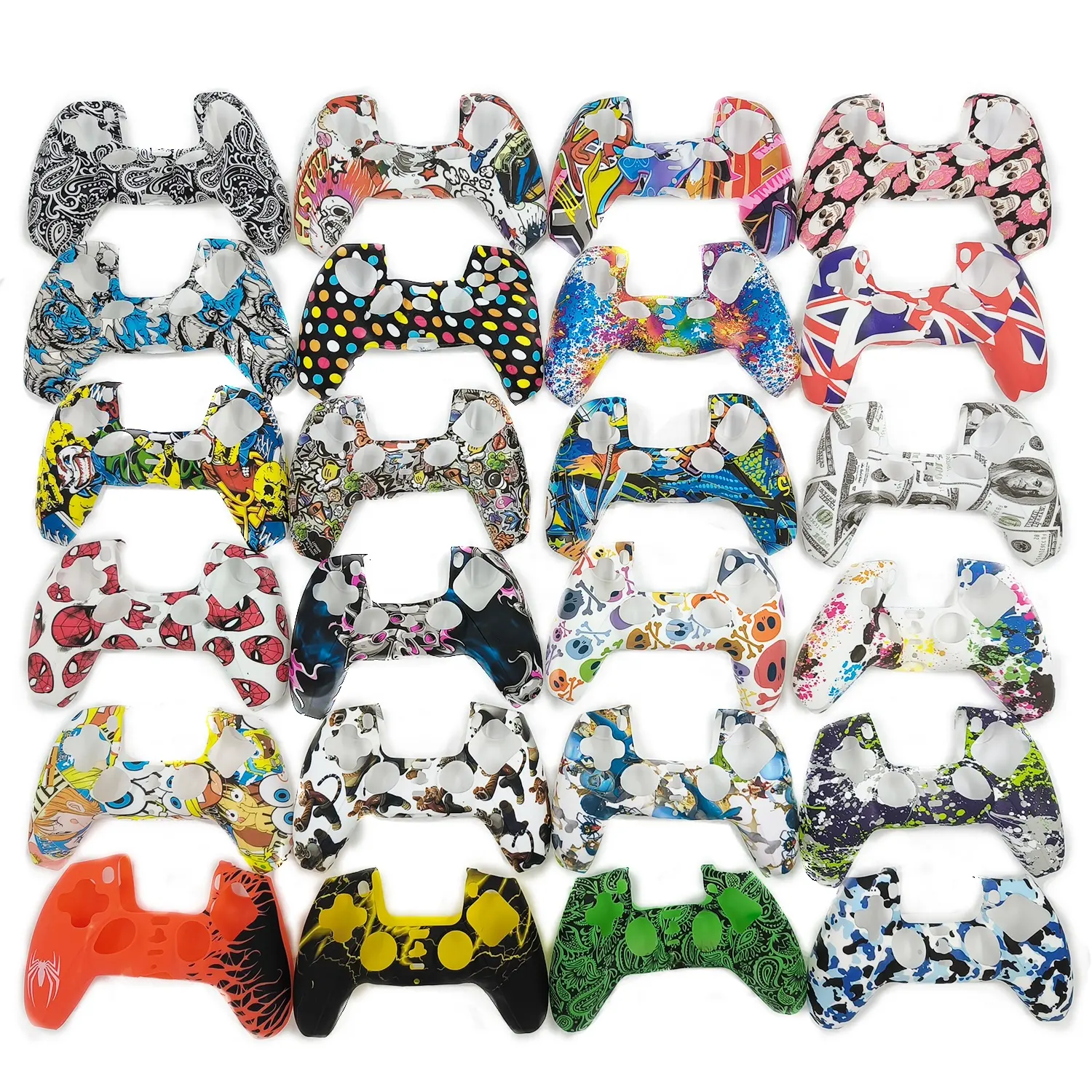 Wholesale Custom Water Transfer Printing Silicone Skin Cover Protective Cover Case For PS5 Controller Accessories