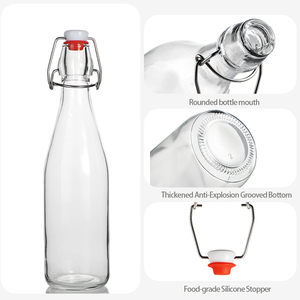 Botella de cerveza Flip Top 8oz 16oz 25oz 32oz Botella de cerveza de vidrio con sello de goma hermético Tapas abatibles para fermentación Kombucha <span class=keywords><strong>Mead</strong></span> - Product Image 4