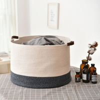 Magasins de commerce électronique Meilleures ventes Grand panier de rangement pour la maison Panier à linge pliable en corde de coton