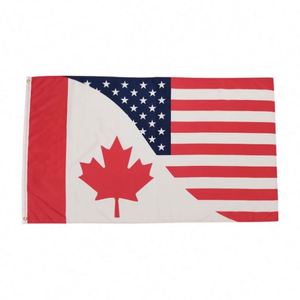 Manufacturer Custom Double Sided Printing 3x5 Feet America Canada Country Friendship <b>Flag</b> With 2 Grommets - Product Image 2