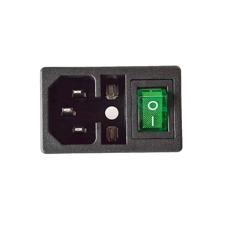 BSSY)Green Power On Off Switch AC Rocker With Fuse Outlet Plug Socket ...