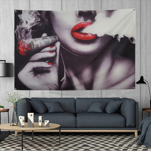 Bandera Decorativa con Diseño de Mujer Fumando, Bandera de Arte y Belleza para Decoración del Hogar, 3x5 Pies, 4 Ojales en las Esquinas - Product Image 3